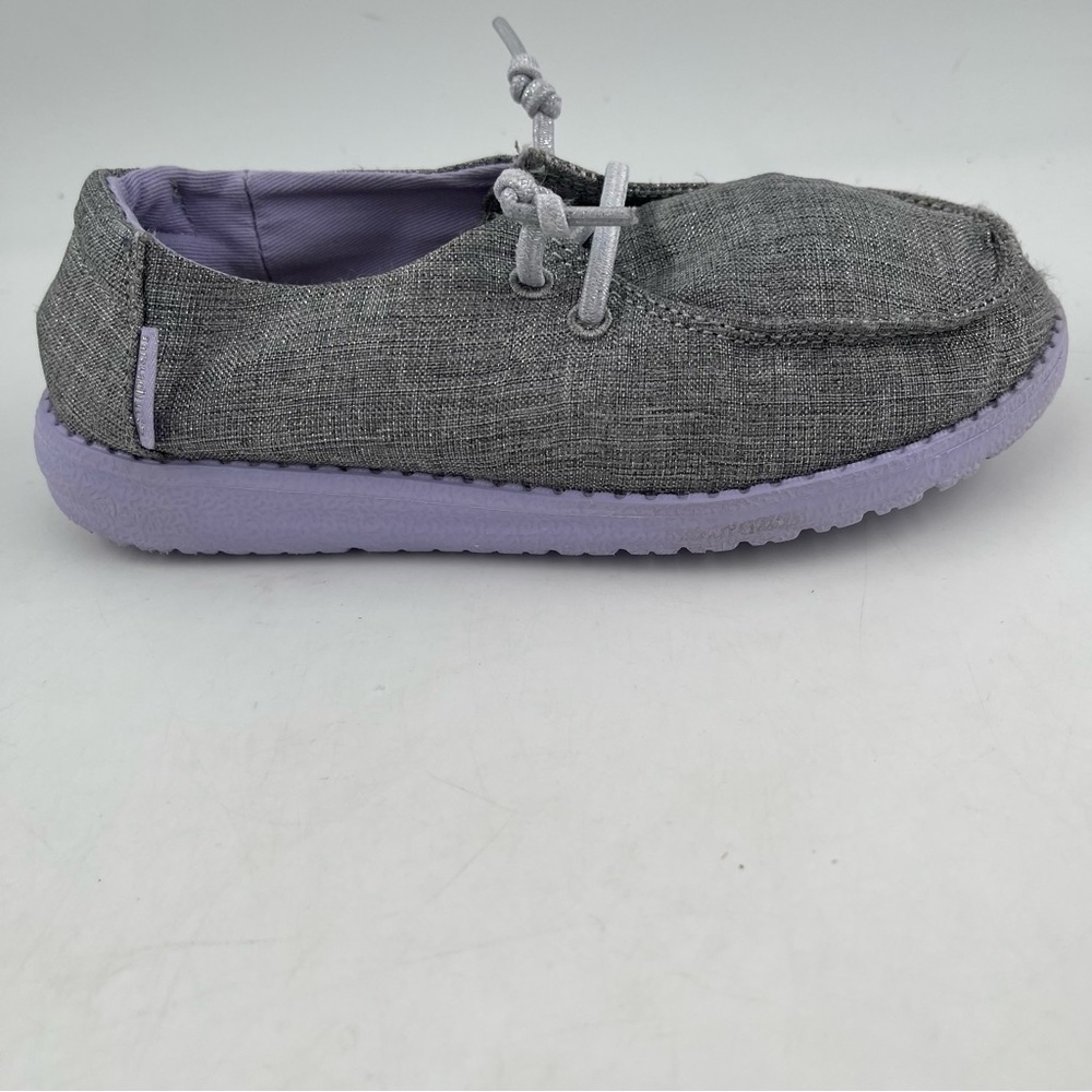 Hey Dude Wendy Youth Sparkling Grey Lilac Slip-On Shoes - Size K 12